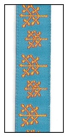 Bare Trees on Turquoise Woven Ribbon 16mm