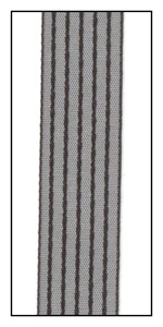 Black and Gray Pinstripe Ribbon 15mm