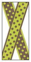 Polka dots woven onto the reversible ribbon 18mm