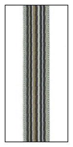 Black and Gray striped reversible satin ribbon 15mm.