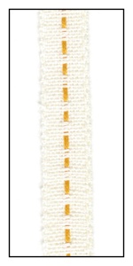 Cream Linen with Orange Stitched Center 12mm