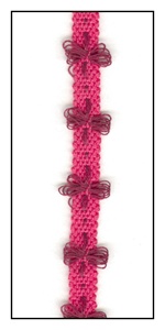 A Watermelon Ribbon with Lacey Flowers 8mm
