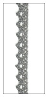 Torchon Steel Gray Lace Trim with Scalloped Edges 8mm