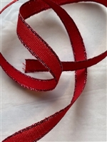Red with Metallic Berry Italian Drittofilo Ribbon 10mm