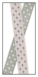 Polka dots woven onto the reversible ribbon 9mm