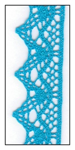 Turquoise Scalloped Cotton Lace Trim 30mm