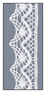White Scalloped Cotton Lace Trim 30mm
