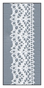 Torchon Lace with scalloped edges 22mm