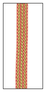 A woven orange and lime stripe ribbon tape