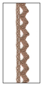 Woven Chocolate Lace Trim with Scalloped Edges 9mm