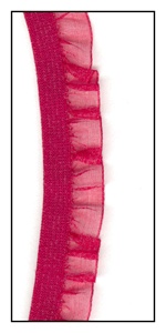 Red Organdy Ruffle on Elastic 12mm