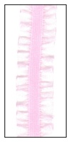 Baby Pink Organdy Double Ruffle on Elastic 16mm
