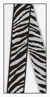 Zebra Print Woven Reversible Ribbon 23mm