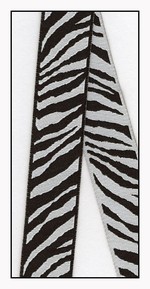 Zebra Print Woven Reversible Ribbon 23mm