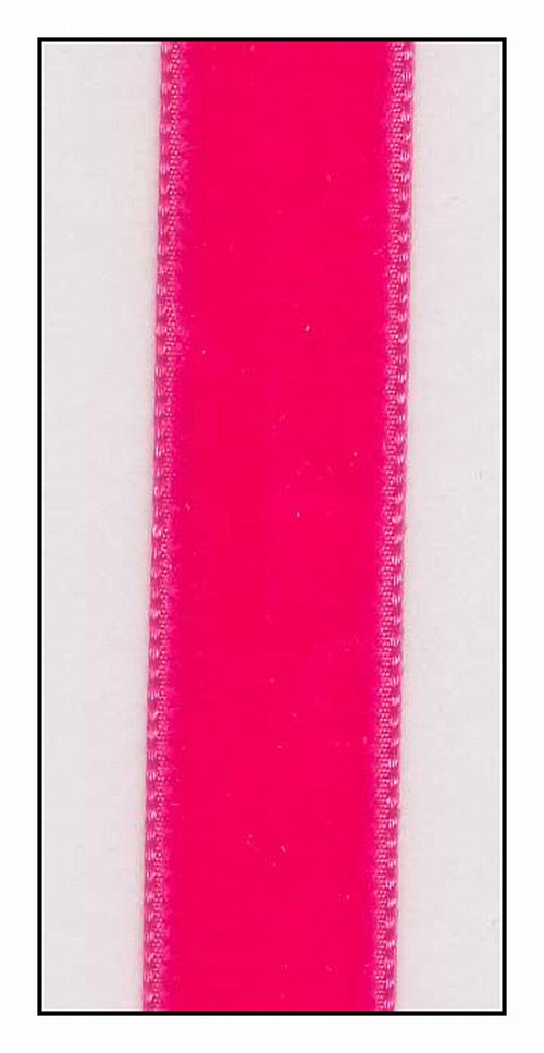 3/8 Frosted Elastic Hot Pink Velvet Ribbon 3 Yard Reel 