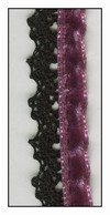 Mauve French Velvet with Black Lace Trim 15mm