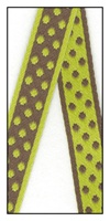 Polka dots woven onto the reversible ribbon 12mm