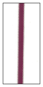 Pink Edged Plum Faveur Ribbon 5mm