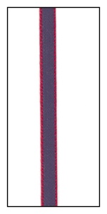 Red Edged Navy Blue Faveur Ribbon 5mm