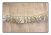 Woven Baby Blue Lace Trim with Scalloped Edges 20mm