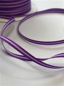 Berry Violet Stripe Grosgrain Ribbon 4mm