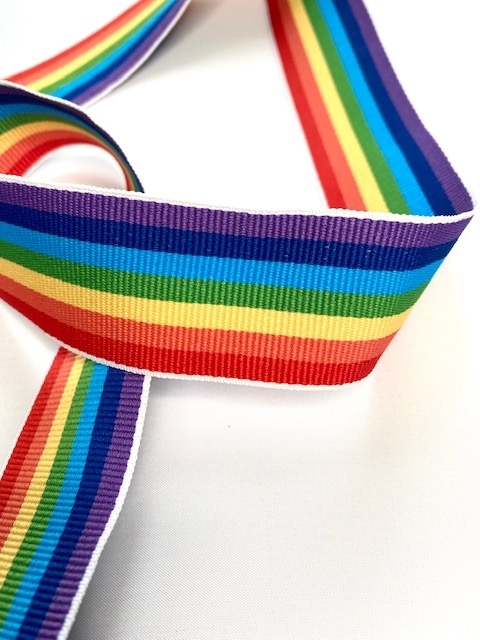 Rainbow Stripe Grosgrain Ribbon 38mm