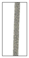 A metallic woven ribbon tape